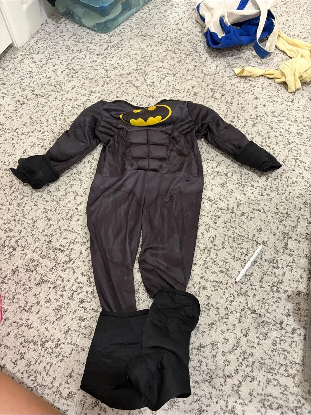 Batman Black and Yellow Muscle Chest One-Piece Costume
